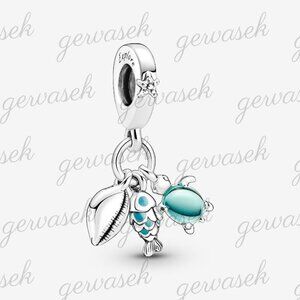Pandora Fish, Sea Turtle & Conch Triple Dangle Charm